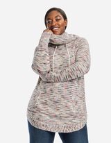 Dlhý pulóver - Úplet - biely