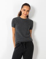 Strickshirt - Kaschmir - dunkelgrau