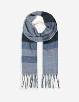 szal - Wełniany wygląd - ciemny niebieski