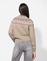 Strickpullover - Karomuster - beige