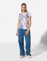 T-Shirt - Allover-Muster - wei&szlig;