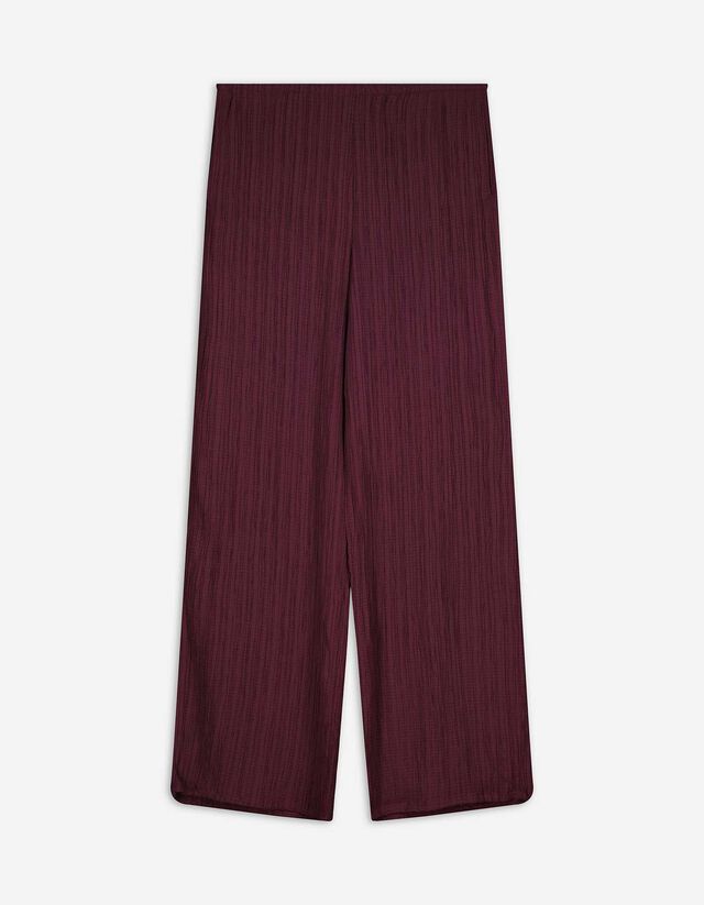 Pantalon palazzo - Viscose mélangée - Lilas foncé