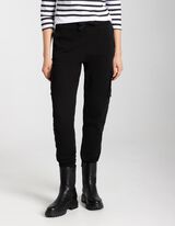 Pantaloni jogging - Buzunare patch - Negru