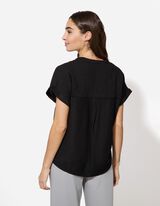 Blusenshirt - einfarbig - schwarz