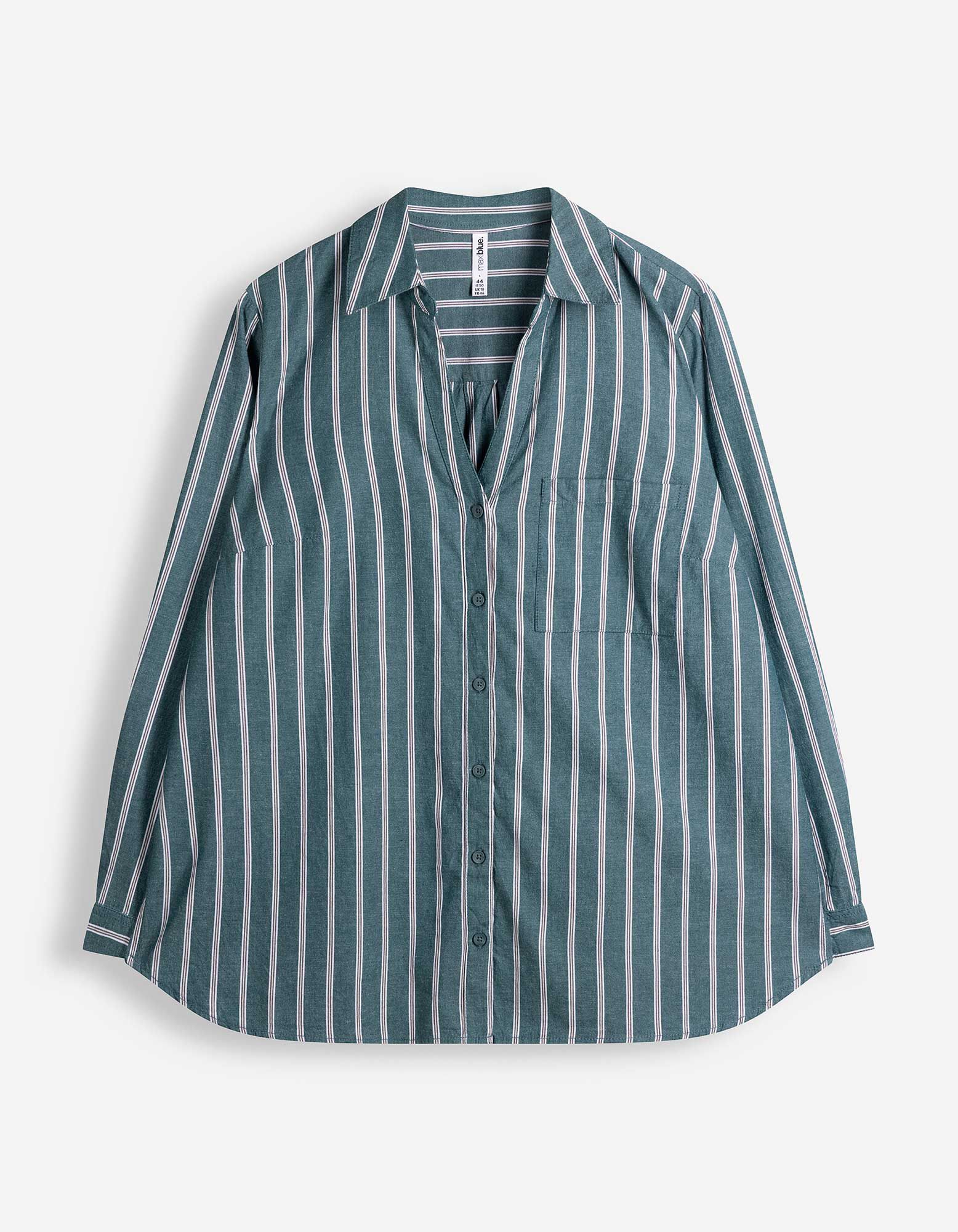 Hemdbluse - Baumwolle - Petrol