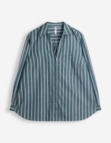 Hemdbluse - Baumwolle - Petrol