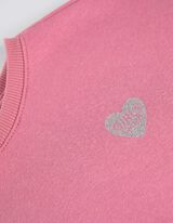 Trikotažinis megztinis - Blizgus paveikslėlis - ryskiai rozinis