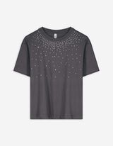 T-Shirt - Ziersteine - dunkelgrau
