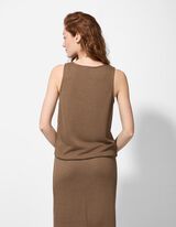 Stricktop - Knopfleiste - braun