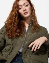 Jachetă matlasată - Cordon tiv - Verde inchis