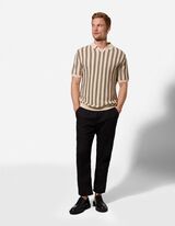 Poloshirt - Streifen - beige
