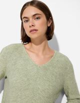 Pullover - V-Ausschnitt - grün