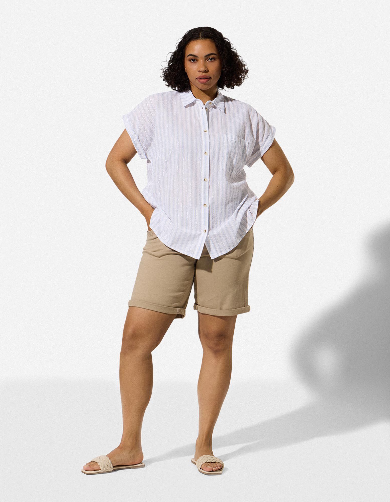Blouse - Poche-poitrine - Bleu