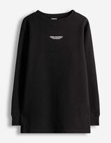 Langarmshirt - Oversized Fit - schwarz