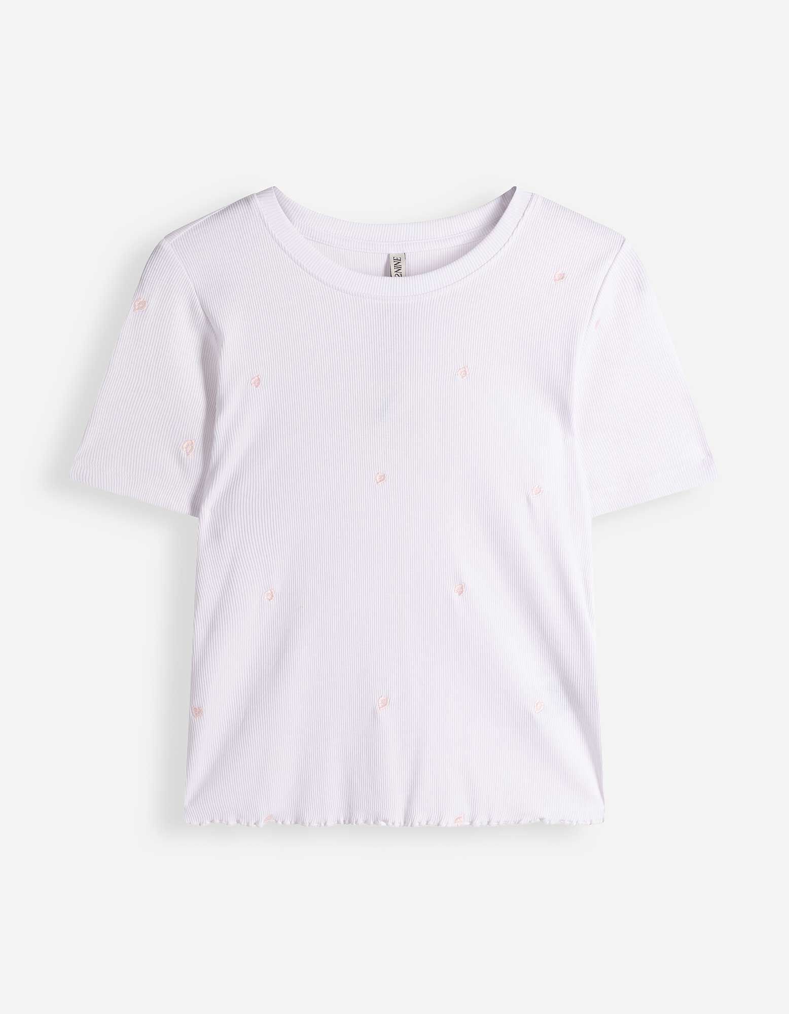 T-Shirt - Stickerei - wei&szlig;