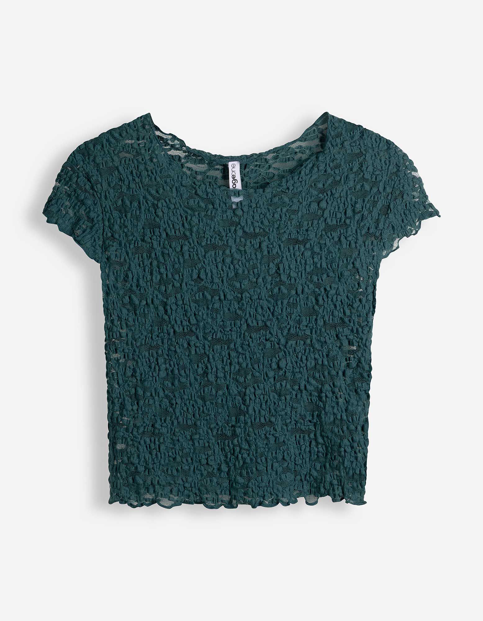 T-shirt - Geschulpte zoom - Turkoois