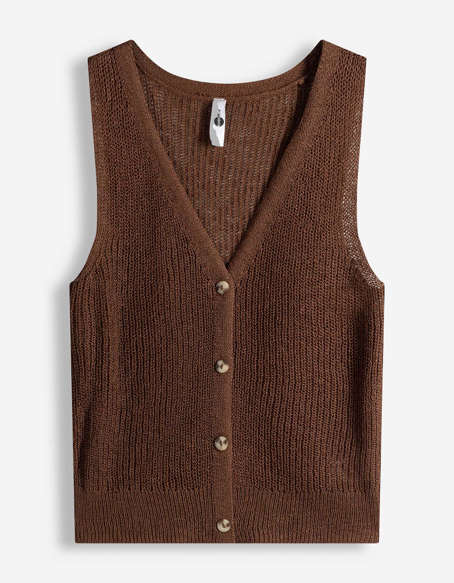 Pleten&yacute; top - Gomb&iacute;kov&aacute; li&scaron;ta - hneda