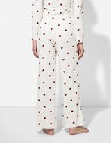 Pyjama Set aus Shirt und Hose - Allover-Muster - weiß