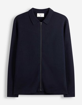 Strickjacke - Rei&szlig;verschluss - Dunkelblau
