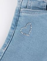 Jeans - Glitzerprint - hellblau