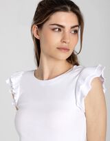 Shirt - Mouwen met volants - wit