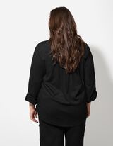 Hemdjacke - Aufgesetze Taschen - schwarz