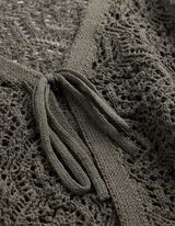 Strickjacke - Schn&uuml;rung - dunkelgr&uuml;n