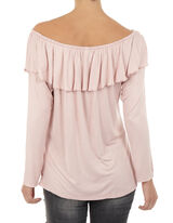 Damen Off-Shoulder-Shirt mit Volantbesatz&nbsp;
