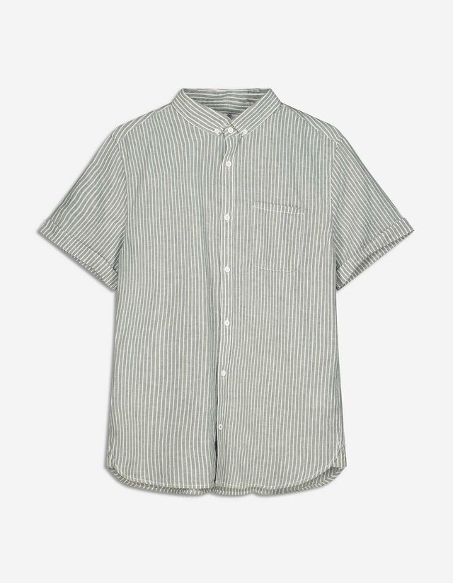 Camicia - Misto lino - verde scuro