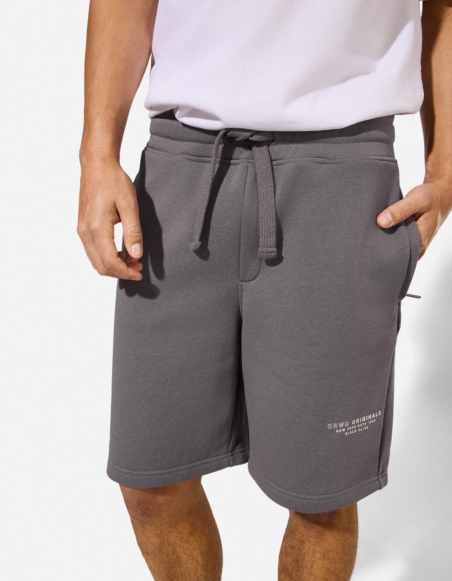 Short - Jambe large - Gris
