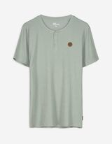 T-Shirt - Knopfleiste - hellgrün