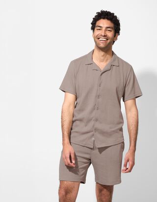 Hemd - einfarbig - beige