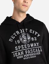 Pulover s kapuco - Sprednja tisk - crna