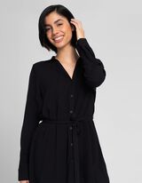 Blusa lunga - LENZING&trade; ECOVERO&trade; - nero