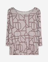 Langarmshirt - Allover-Print - beige