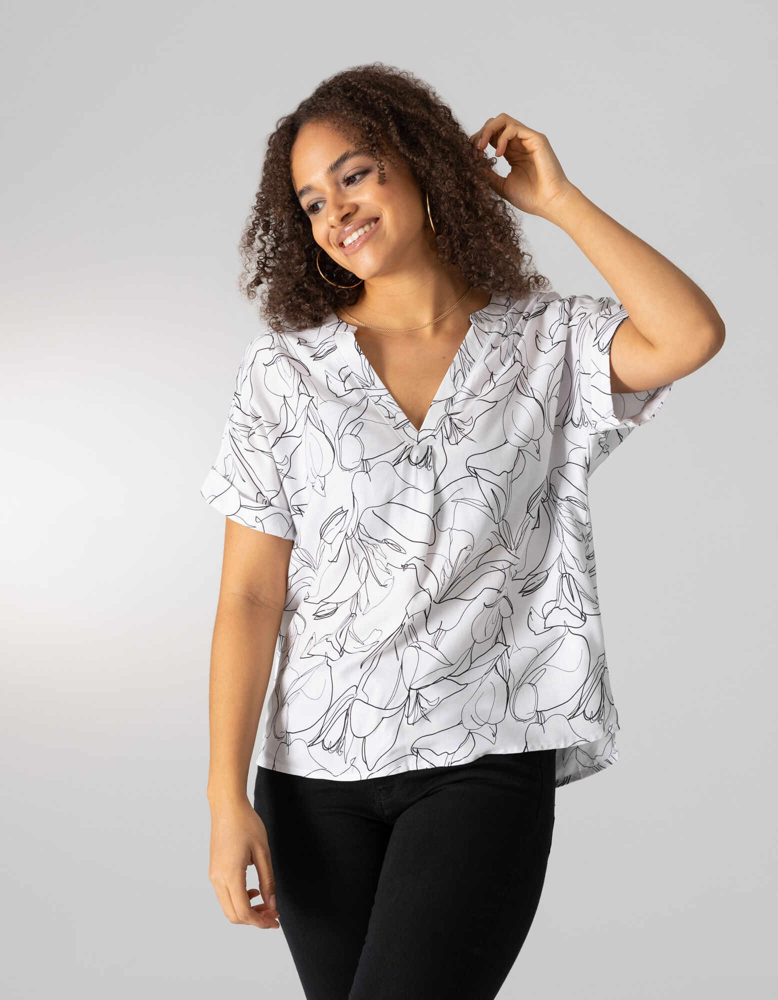 Haut en dentelle - Viscose - blanc