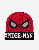 Pletená čiapka - Spiderman - cervena