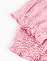 Bl&uacute;zkov&eacute; tričko - skr&aacute;ten&yacute; - ruzova