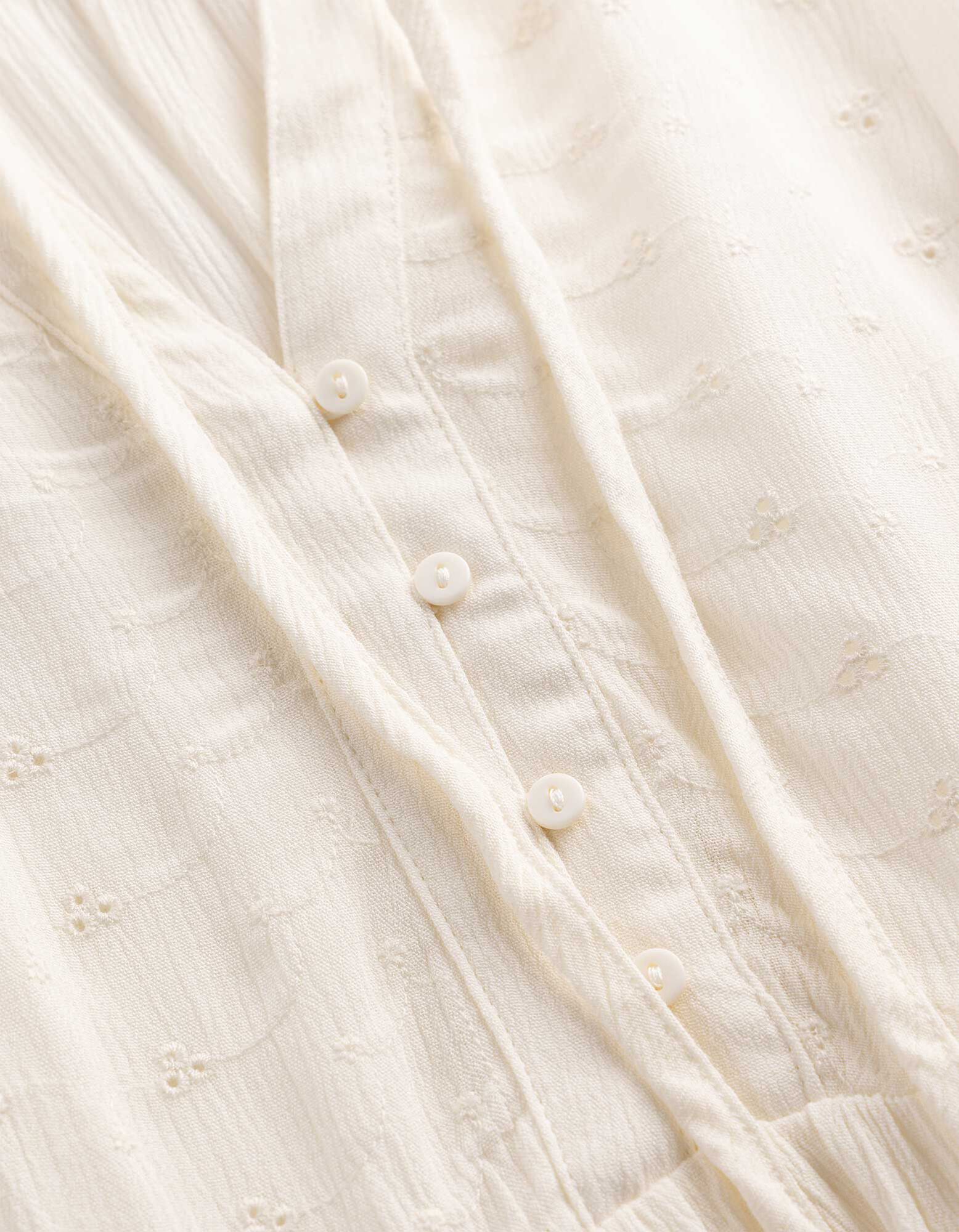 Bluse - Stickereien - Off-White