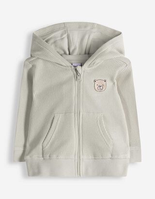 Prop&iacute;nac&iacute; mikina - Vaflov&aacute; struktura - sv. zelena