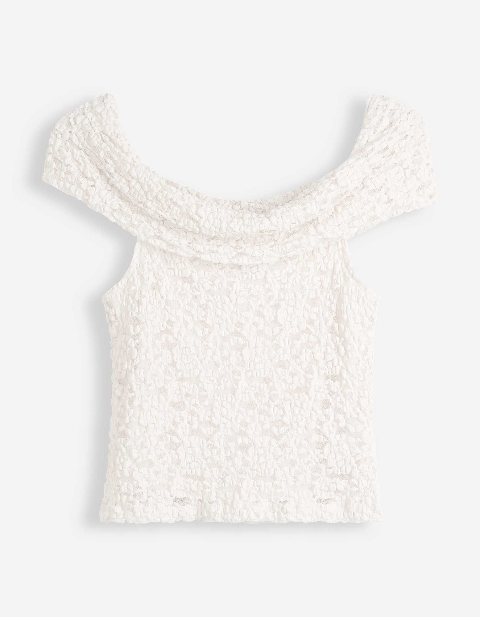 T-Shirt - Spitze - wei&szlig;