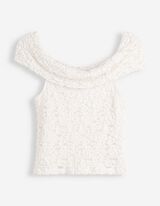 T-Shirt - Spitze - wei&szlig;