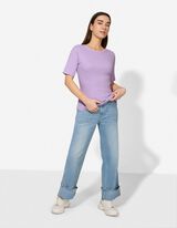 T-Shirt - Rippenstruktur - lila