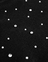 Pleten&yacute; sveter - Ozdobn&eacute; perly - cierna