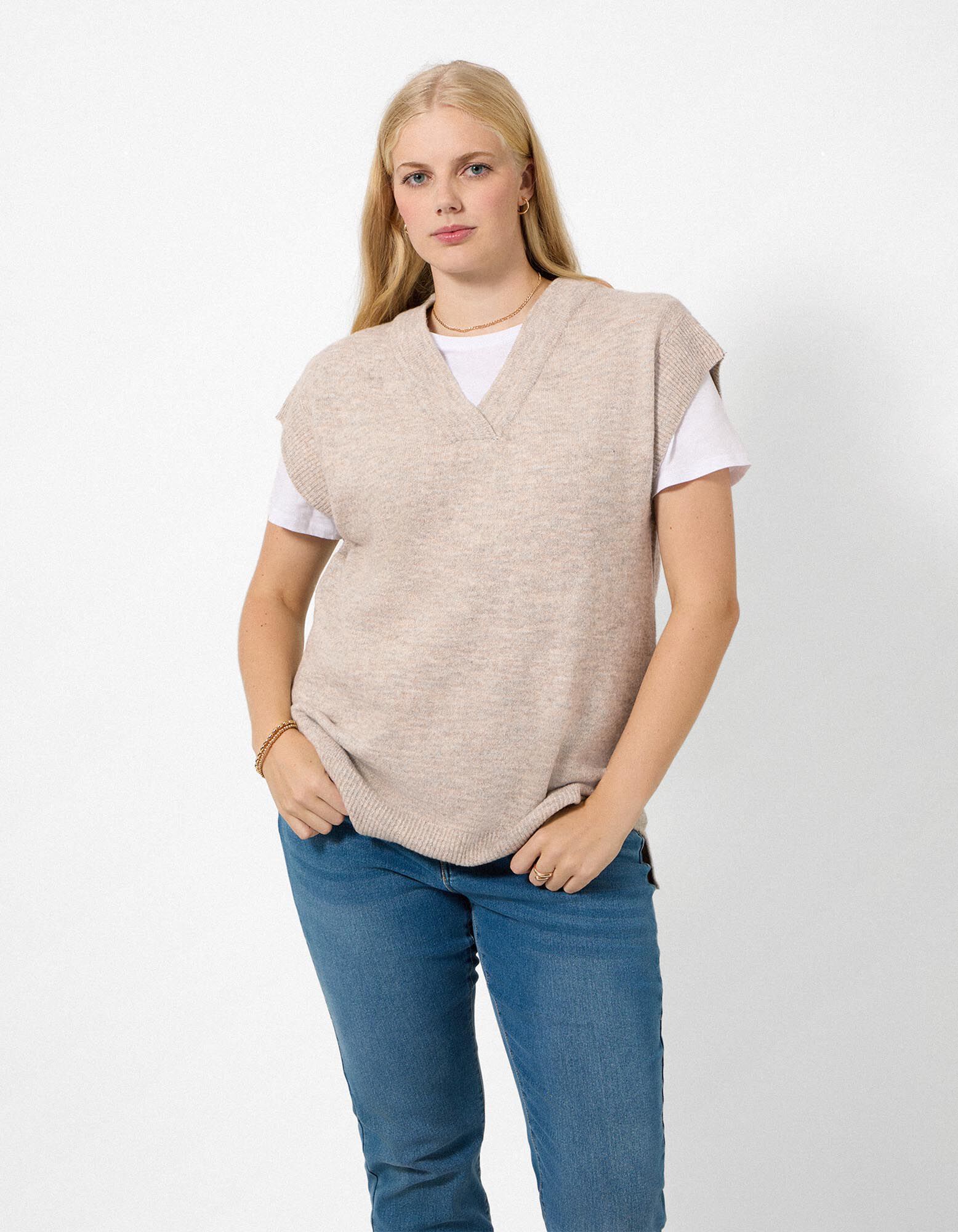 Pullunder - einfarbig - Beige