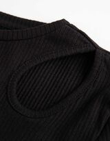 Mar&scaron;kinėliai ilgomis rankovėmis - I&scaron;karpos - juodas