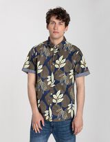 Overhemd - Motief all-over - donkergroen