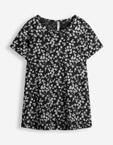 T-shirt - Motief all-over - Zwart