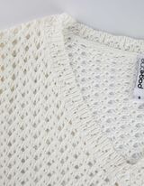 Pletené šaty - Perforovaný úplet - biely