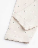 Set od majice dugih rukava i helanki - &Scaron;areni print - bela